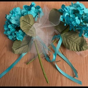 Wedding Teal Flower Bouquets Bride Jr Bride Flower Girl Bridesmaid Maid of Honor